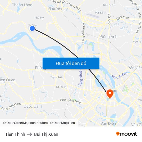 Tiến Thịnh to Bùi Thị Xuân map