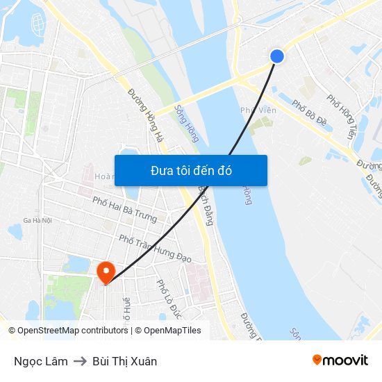 Ngọc Lâm to Bùi Thị Xuân map