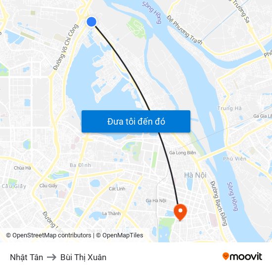 Nhật Tân to Bùi Thị Xuân map