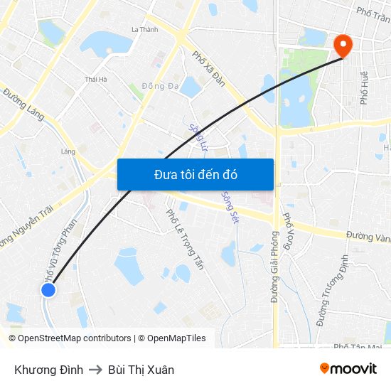 Khương Đình to Bùi Thị Xuân map