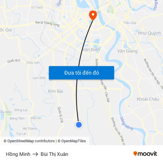 Hồng Minh to Bùi Thị Xuân map