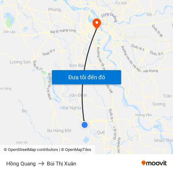 Hồng Quang to Bùi Thị Xuân map