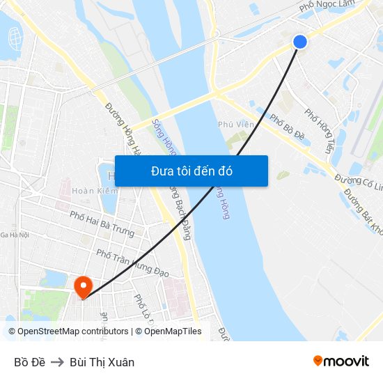 Bồ Đề to Bùi Thị Xuân map
