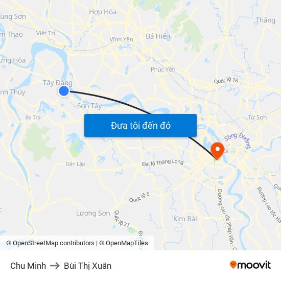 Chu Minh to Bùi Thị Xuân map
