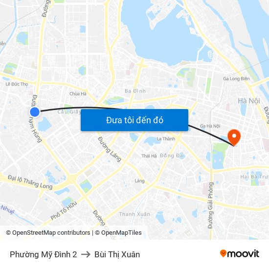 Phường Mỹ Đình 2 to Bùi Thị Xuân map