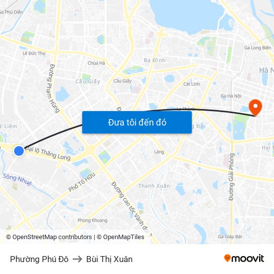 Phường Phú Đô to Bùi Thị Xuân map