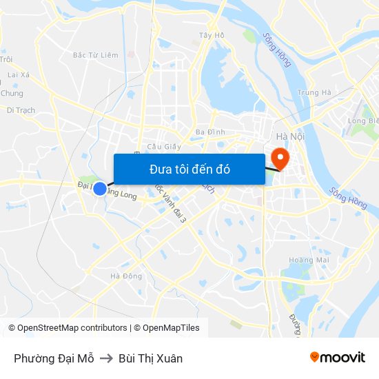 Phường Đại Mỗ to Bùi Thị Xuân map