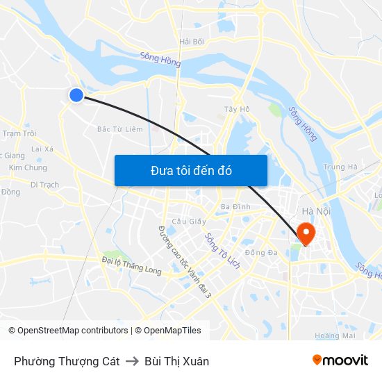 Phường Thượng Cát to Bùi Thị Xuân map