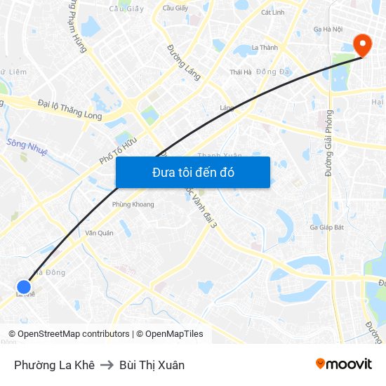 Phường La Khê to Bùi Thị Xuân map