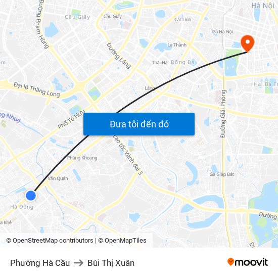 Phường Hà Cầu to Bùi Thị Xuân map