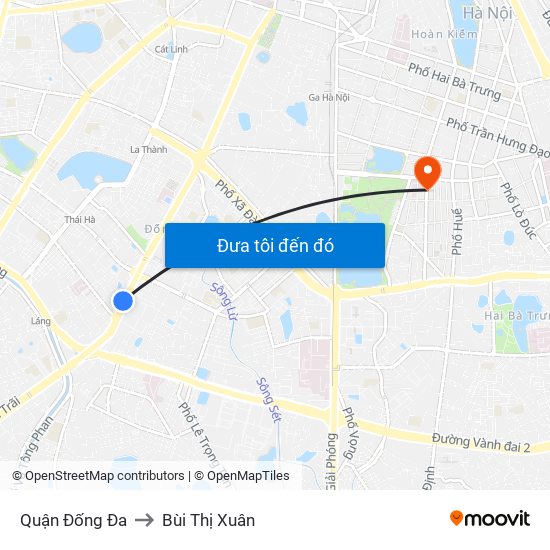 Quận Đống Đa to Bùi Thị Xuân map