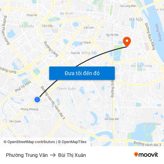 Phường Trung Văn to Bùi Thị Xuân map