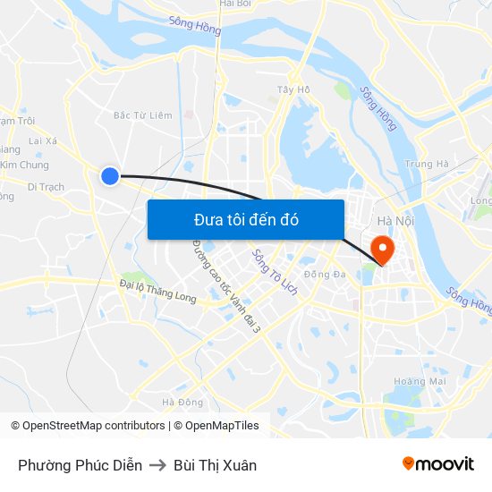 Phường Phúc Diễn to Bùi Thị Xuân map
