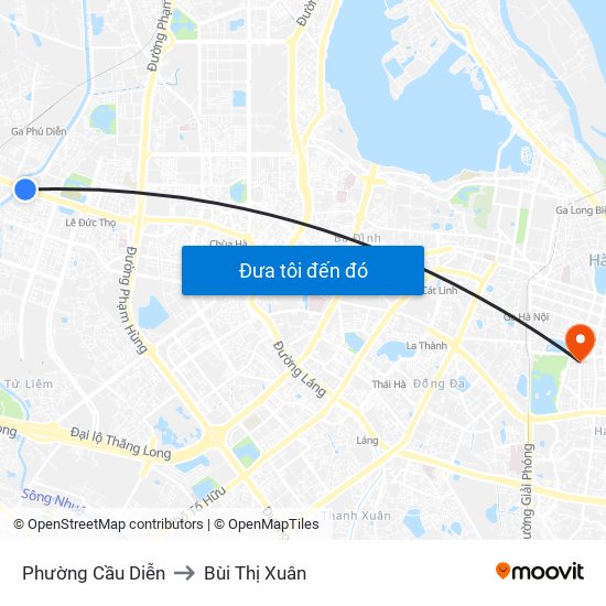 Phường Cầu Diễn to Bùi Thị Xuân map