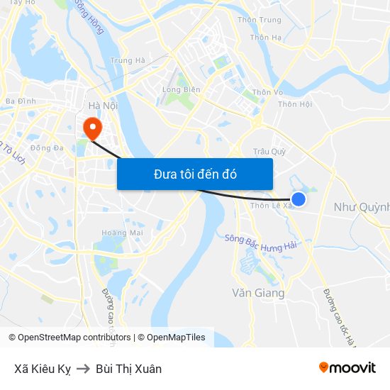 Xã Kiêu Kỵ to Bùi Thị Xuân map
