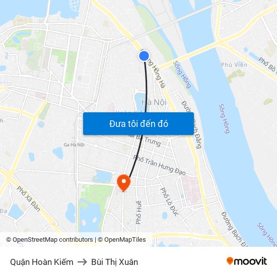 Quận Hoàn Kiếm to Bùi Thị Xuân map