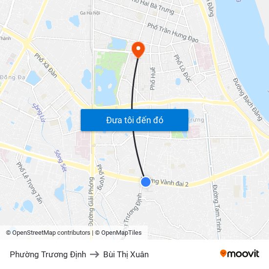 Phường Trương Định to Bùi Thị Xuân map
