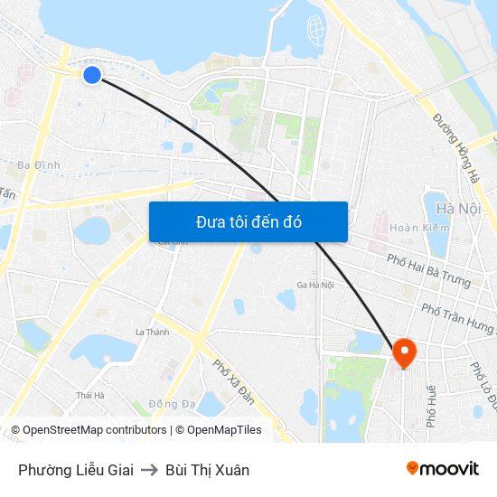 Phường Liễu Giai to Bùi Thị Xuân map