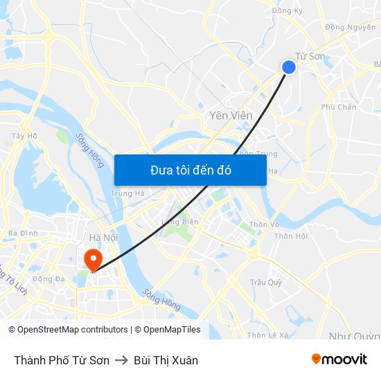 Thành Phố Từ Sơn to Bùi Thị Xuân map