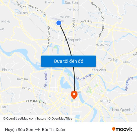 Huyện Sóc Sơn to Bùi Thị Xuân map