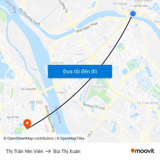 Thị Trấn Yên Viên to Bùi Thị Xuân map