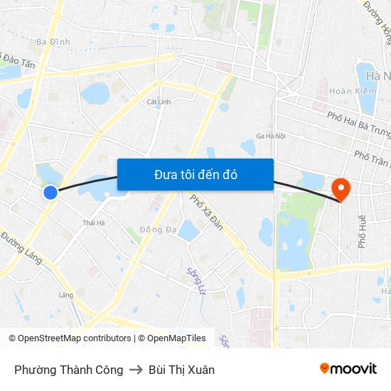 Phường Thành Công to Bùi Thị Xuân map