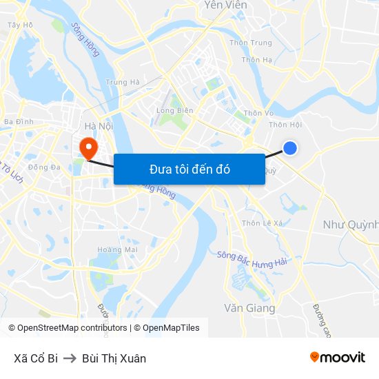 Xã Cổ Bi to Bùi Thị Xuân map