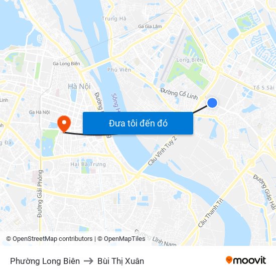 Phường Long Biên to Bùi Thị Xuân map