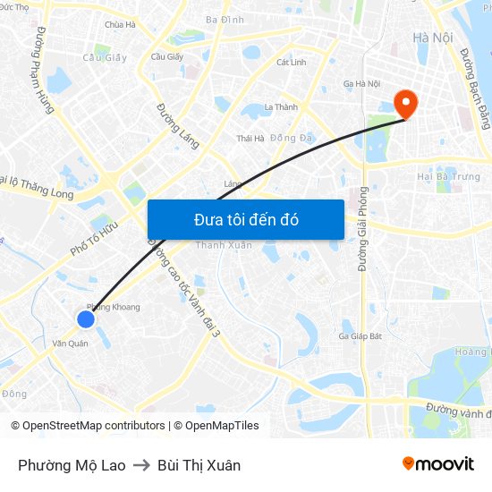Phường Mộ Lao to Bùi Thị Xuân map
