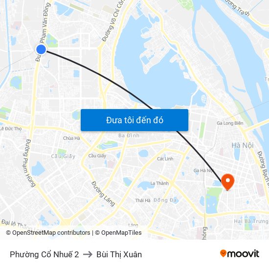 Phường Cổ Nhuế 2 to Bùi Thị Xuân map