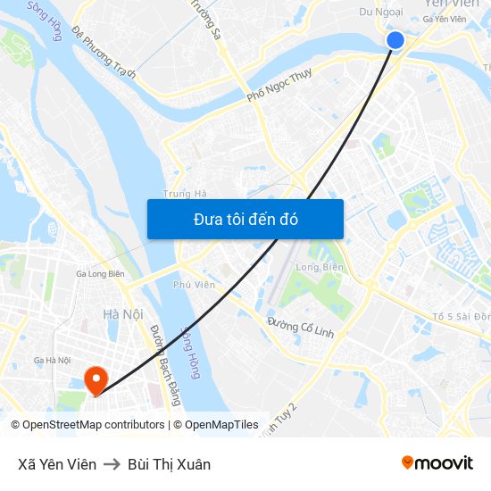 Xã Yên Viên to Bùi Thị Xuân map