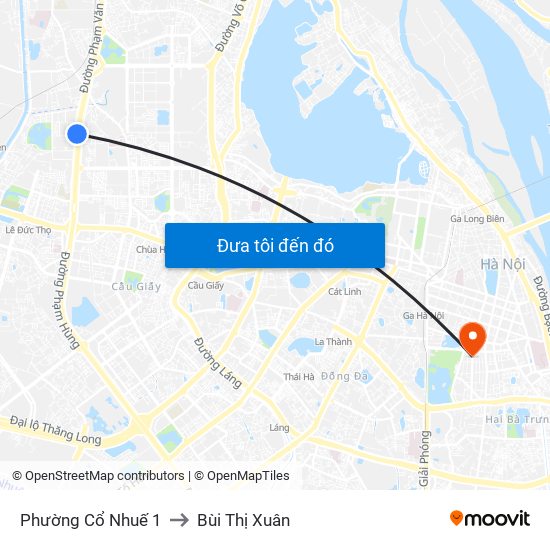 Phường Cổ Nhuế 1 to Bùi Thị Xuân map