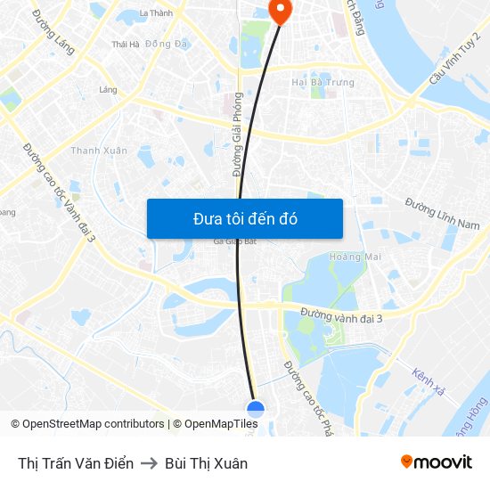 Thị Trấn Văn Điển to Bùi Thị Xuân map