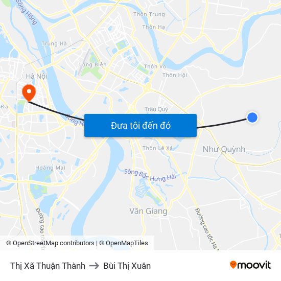 Thị Xã Thuận Thành to Bùi Thị Xuân map