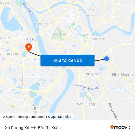 Xã Dương Xá to Bùi Thị Xuân map