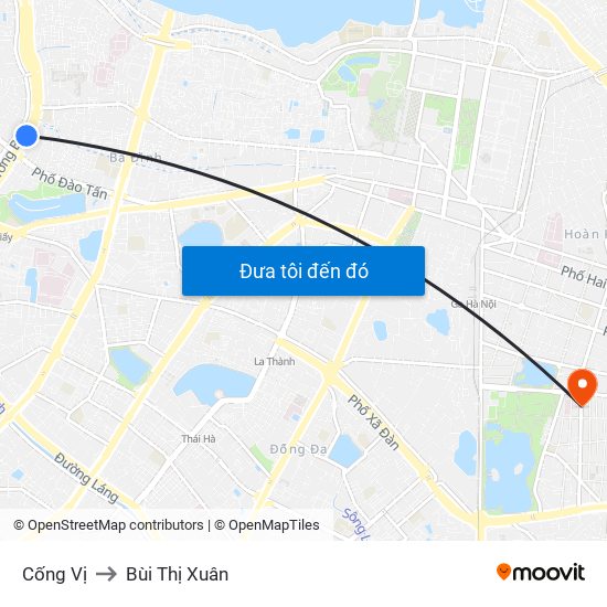 Cống Vị to Bùi Thị Xuân map