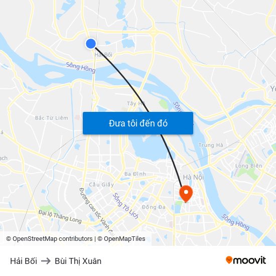 Hải Bối to Bùi Thị Xuân map