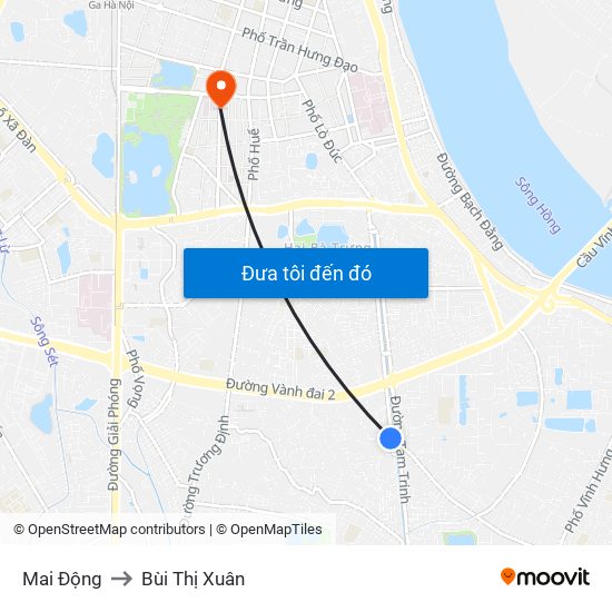 Mai Động to Bùi Thị Xuân map