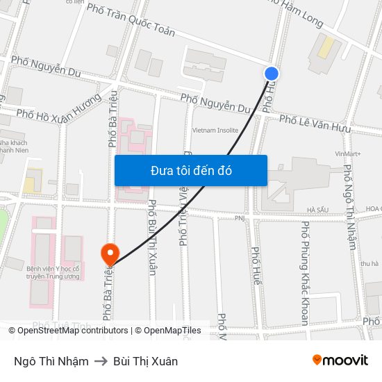 Ngô Thì Nhậm to Bùi Thị Xuân map