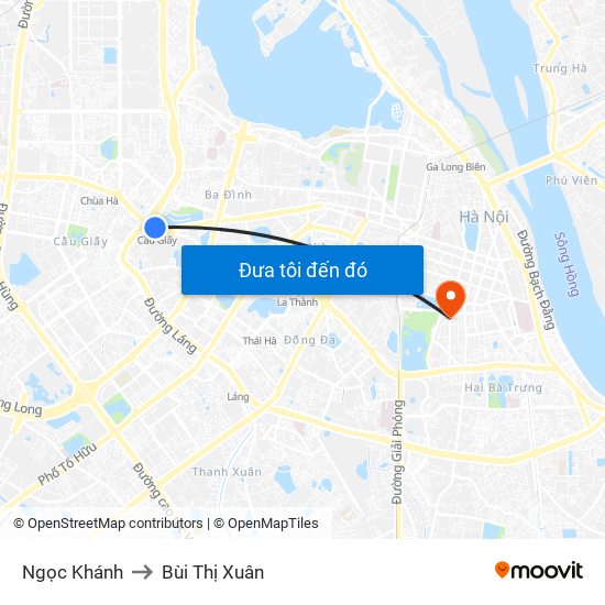Ngọc Khánh to Bùi Thị Xuân map