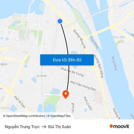 Nguyễn Trung Trực to Bùi Thị Xuân map