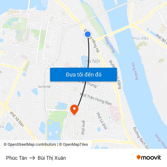 Phúc Tân to Bùi Thị Xuân map