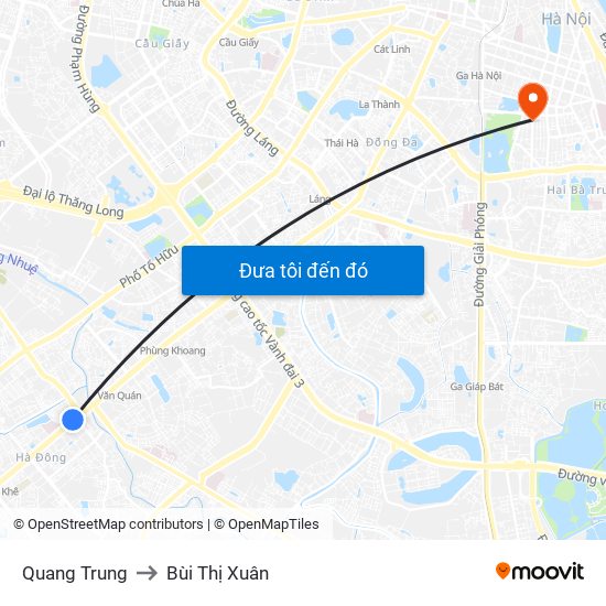 Quang Trung to Bùi Thị Xuân map