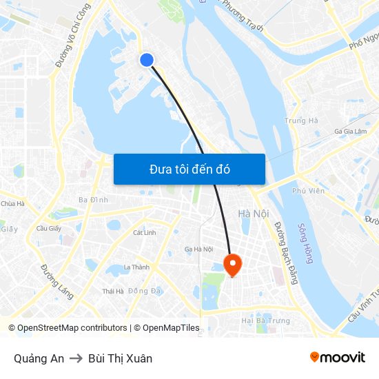Quảng An to Bùi Thị Xuân map