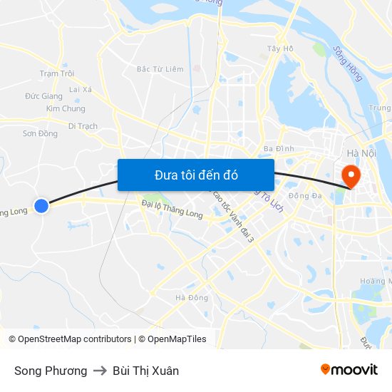 Song Phương to Bùi Thị Xuân map