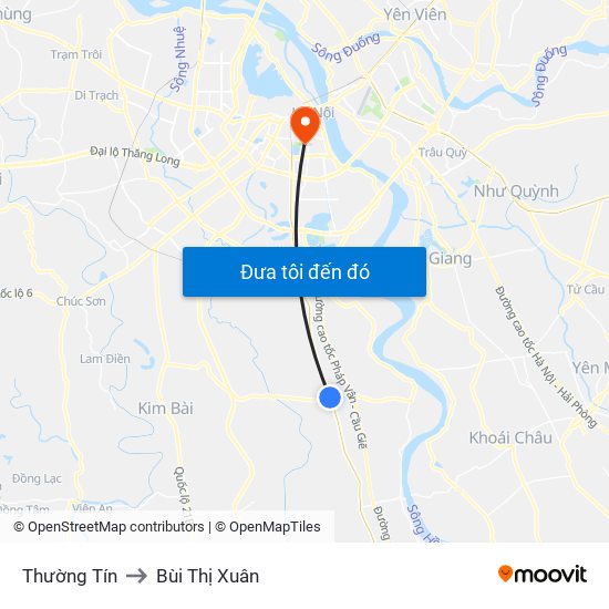 Thường Tín to Bùi Thị Xuân map