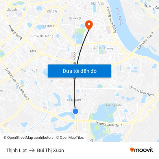 Thịnh Liệt to Bùi Thị Xuân map