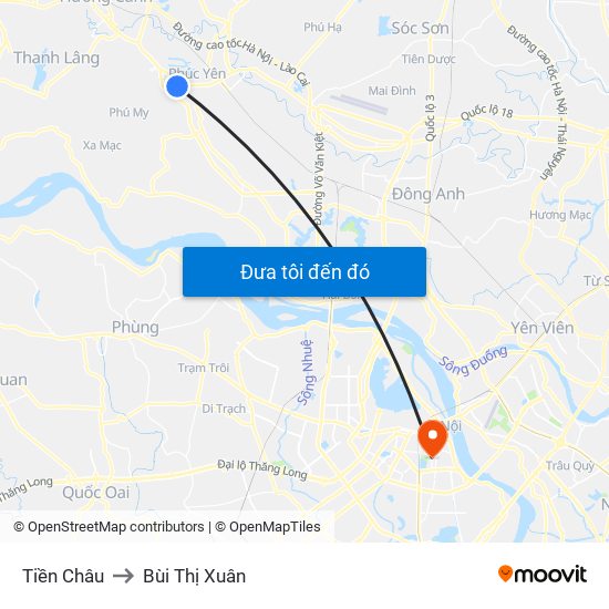 Tiền Châu to Bùi Thị Xuân map