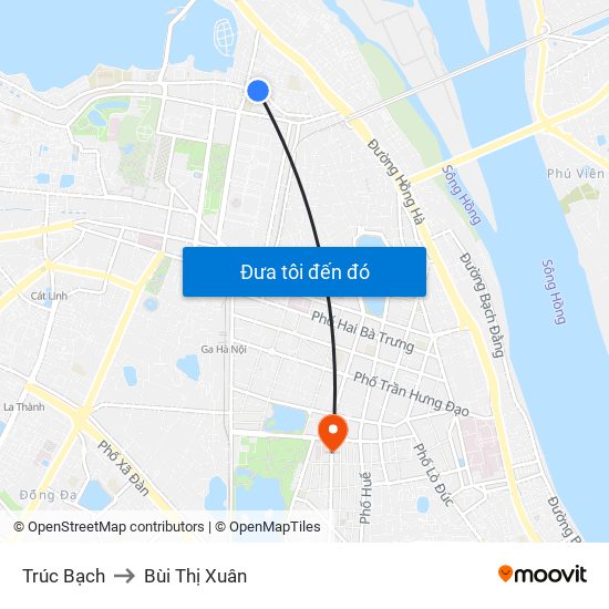 Trúc Bạch to Bùi Thị Xuân map