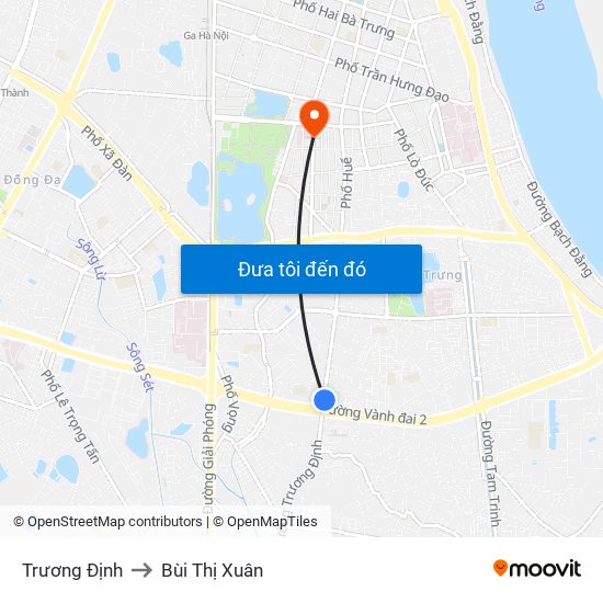 Trương Định to Bùi Thị Xuân map